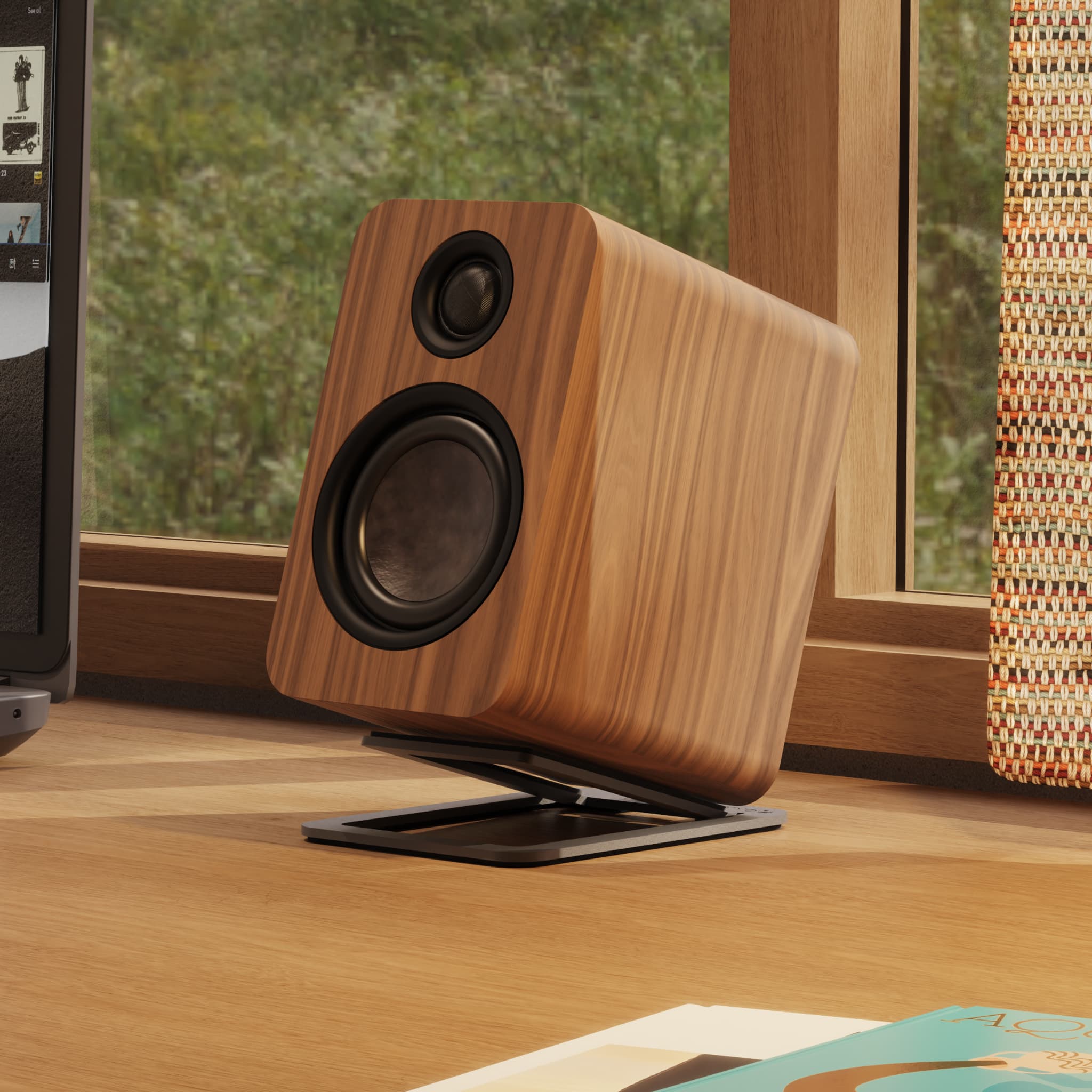 kanto-s2-support-enceinte-bureau-noir-inclin-16-acier image 1