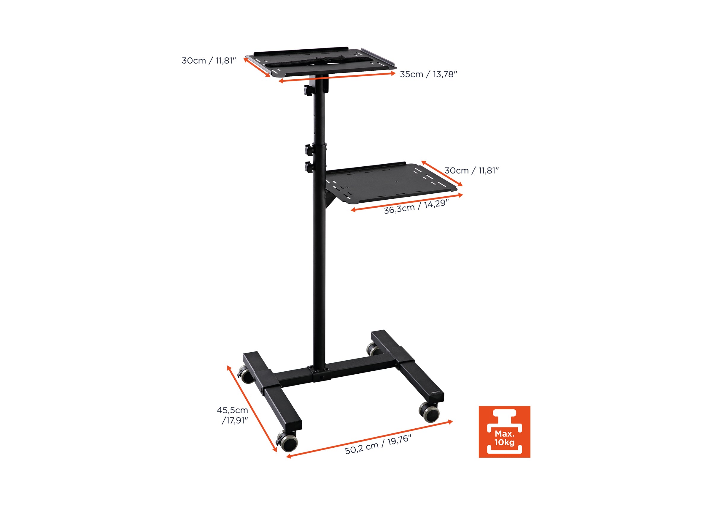 celexon-pt3020-table-pour-vid-oprojecteur-2-plateaux-noir image 6