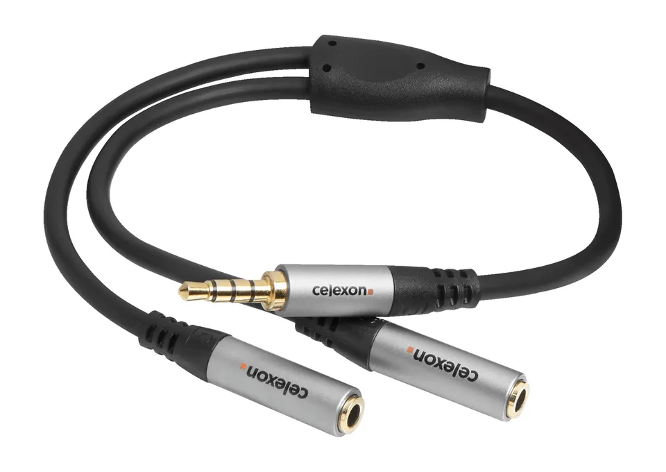 celexon-pro-adaptateur-jack-3-5mm-2x-femelle-0-25m image 1