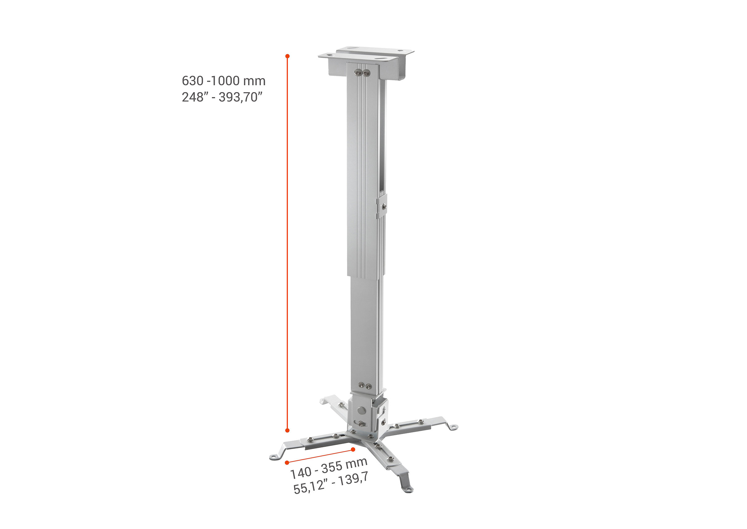celexon-multicel-support-plafond-projecteur-63-100cm-argent image 5