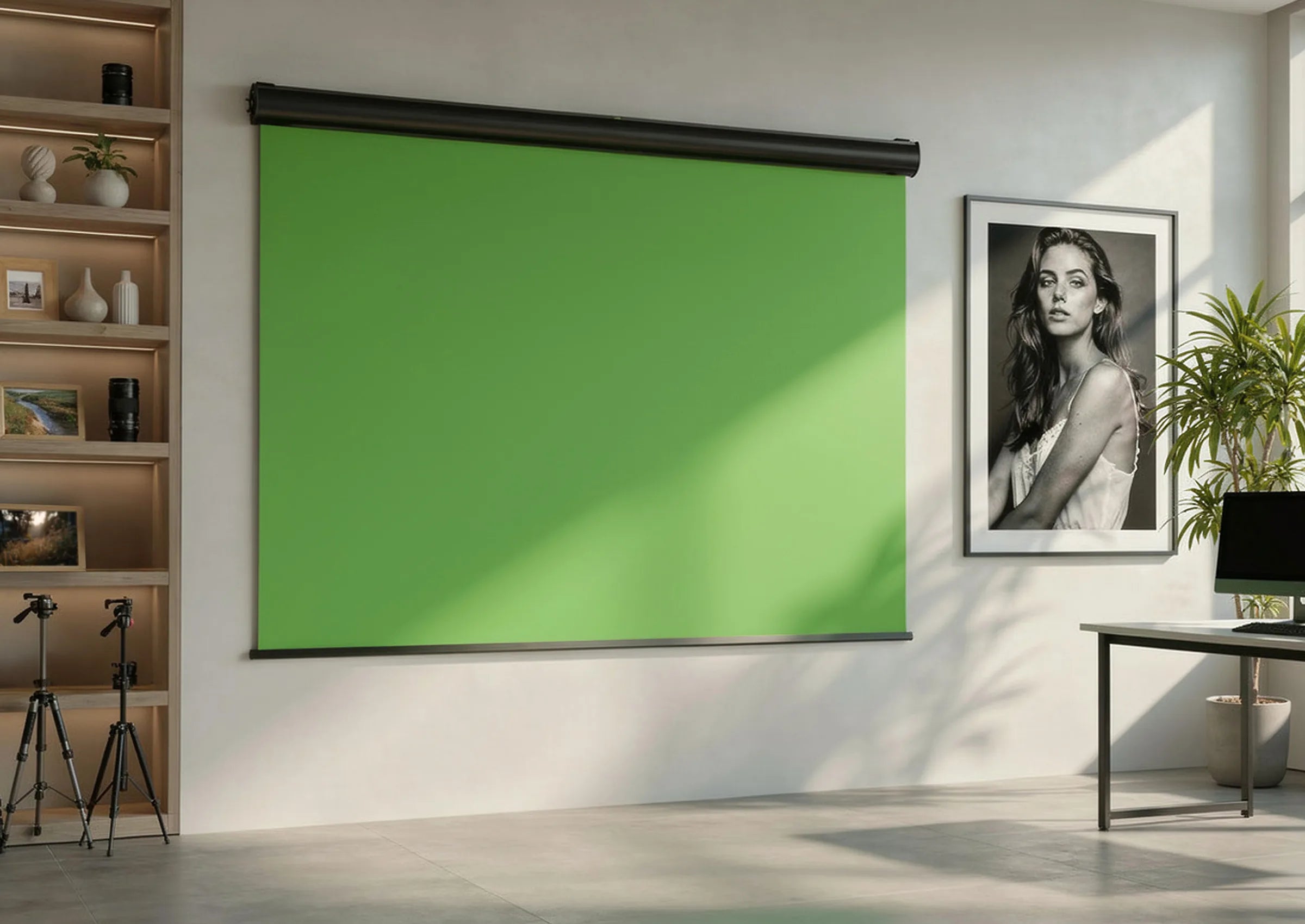 celexon-chroma-key-cran-fond-vert-motoris-300x225cm-4-3-pvc image 2