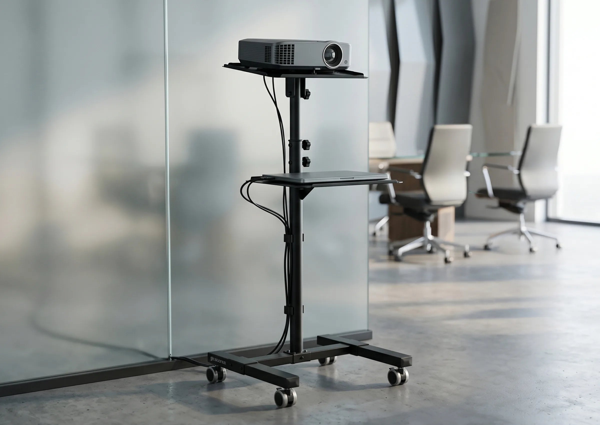celexon-pt3020-table-pour-vid-oprojecteur-2-plateaux-noir image 1
