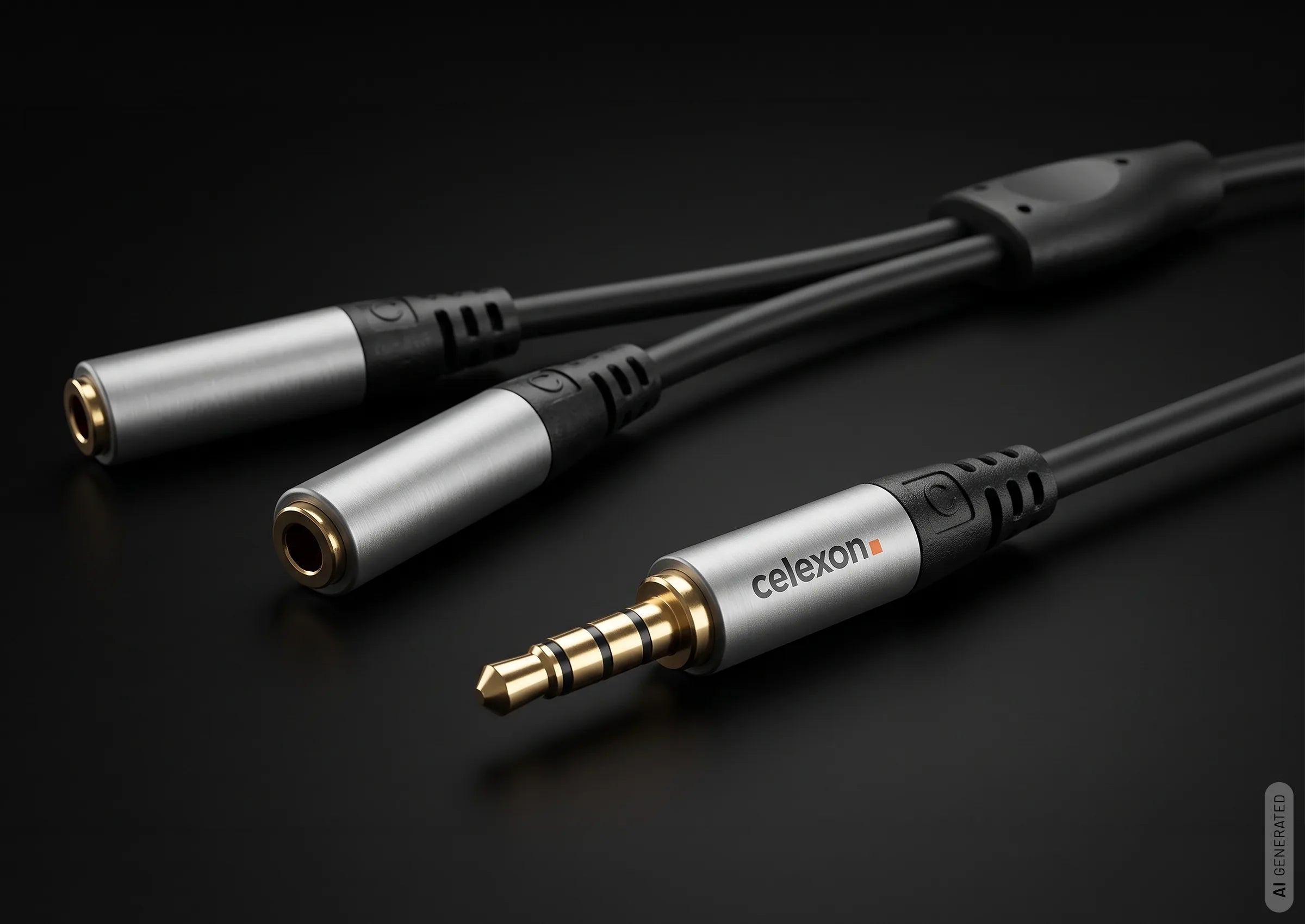 celexon-pro-adaptateur-jack-3-5mm-2x-femelle-0-25m image 2