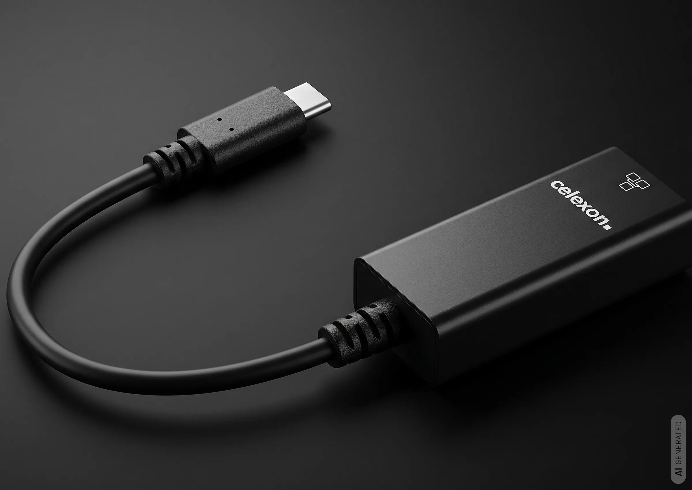 celexon-adaptateur-usb-c-vers-ethernet-rj45-noir-0-1-m-1-gbps image 2