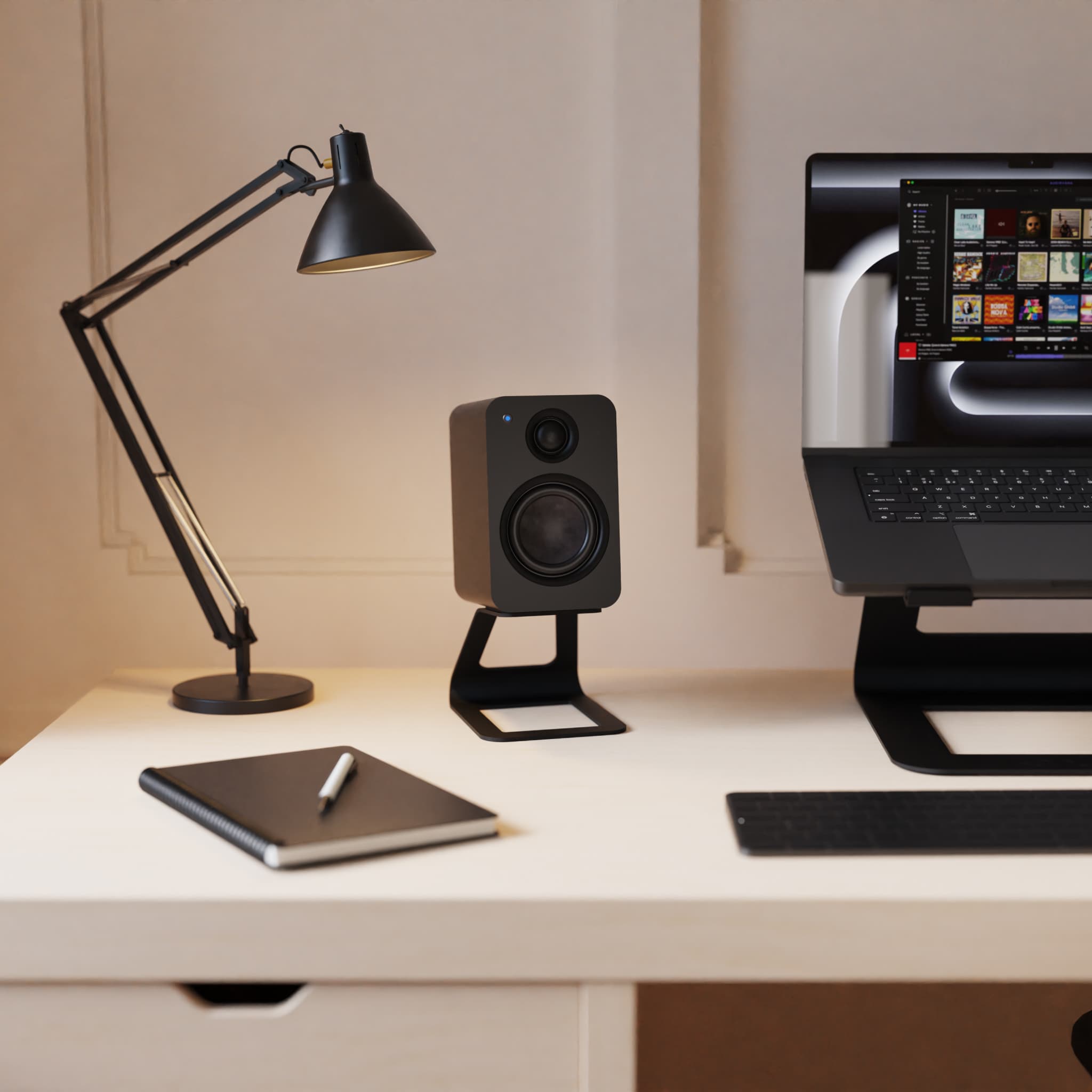 kanto-se2-support-enceinte-bureau-noir-sur-lev-3-8-acier image 4
