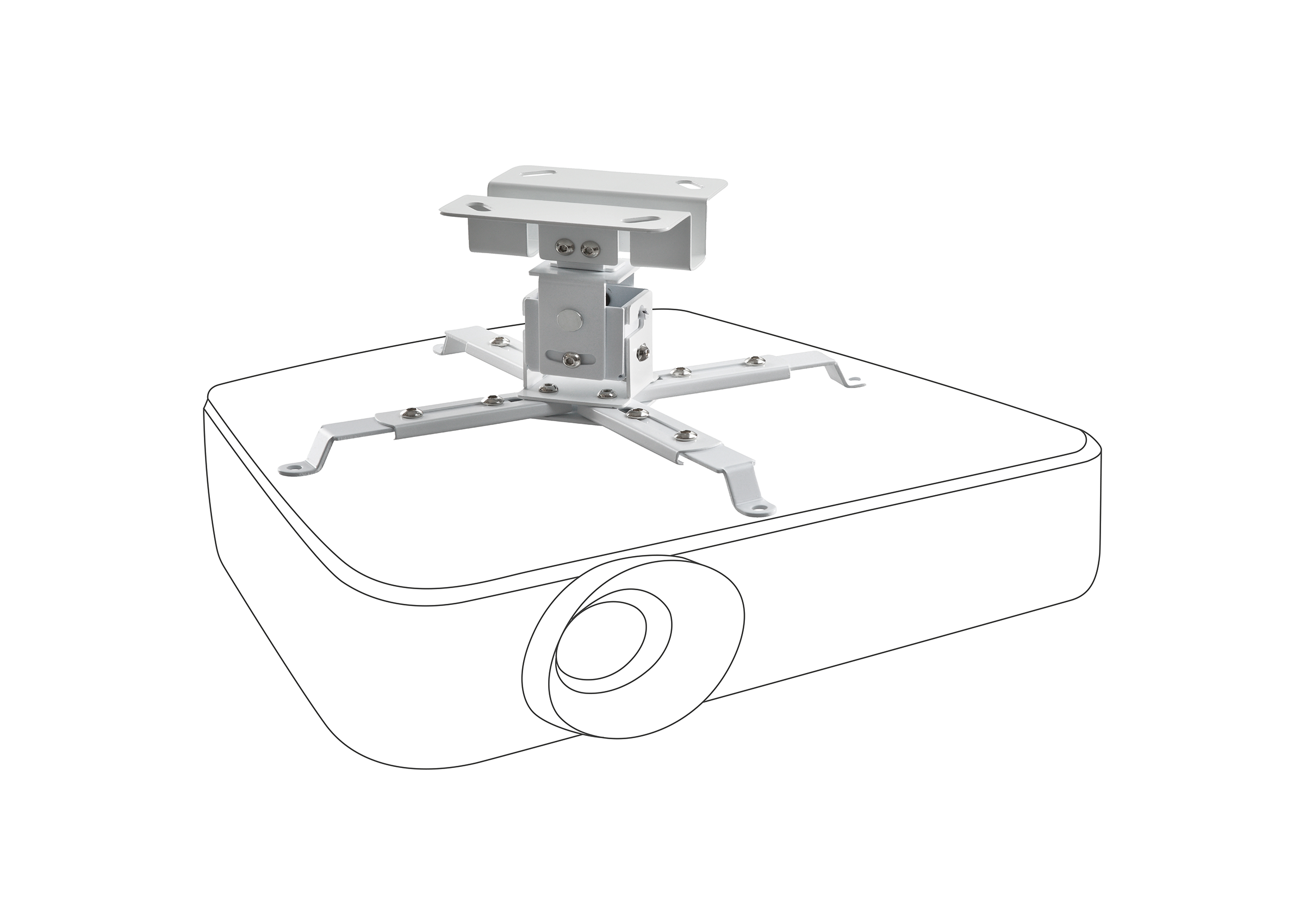 celexon-multicel-support-plafond-projecteur-63-100cm-argent image 2