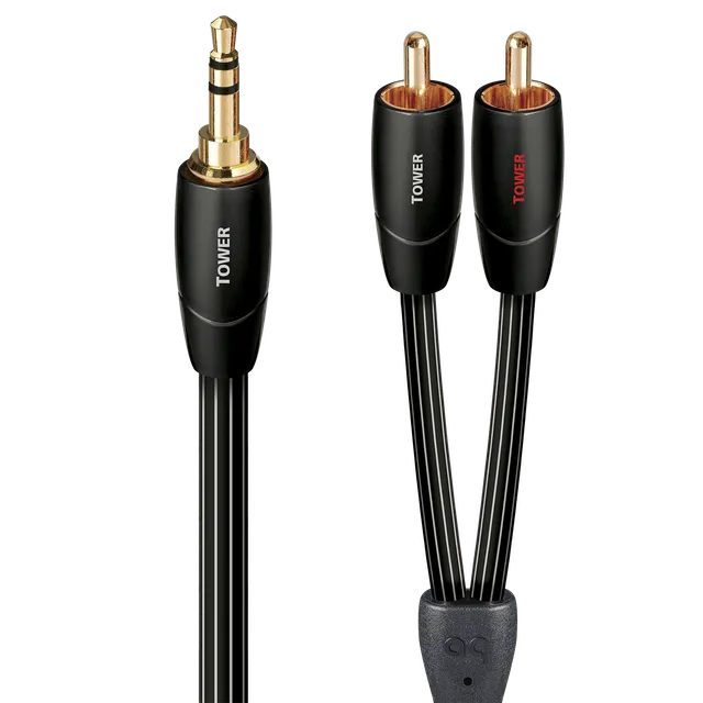 audioquest-tower-c-ble-jack-3-5mm-vers-rca-1-m-cuivre-lgc image 1