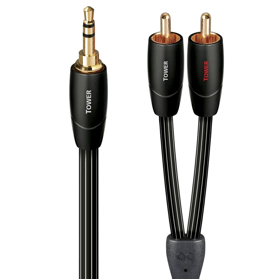 audioquest-tower-c-ble-jack-3-5mm-vers-rca-1-m-cuivre-lgc image 1
