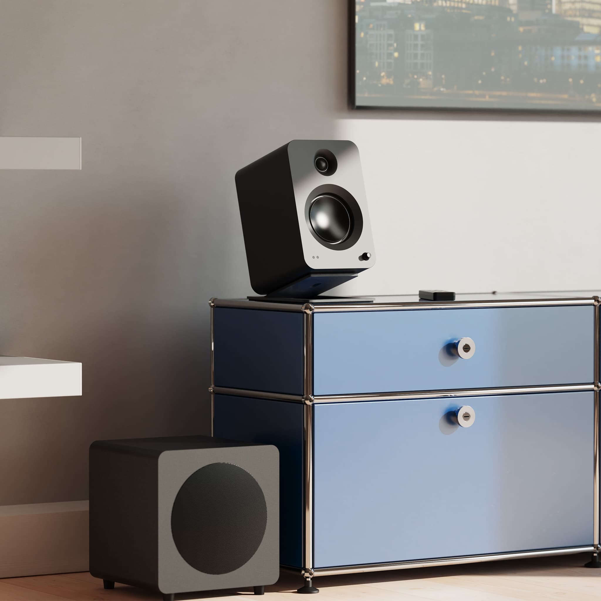 kanto-s6-support-enceinte-bureau-noir-inclin-acier image 4