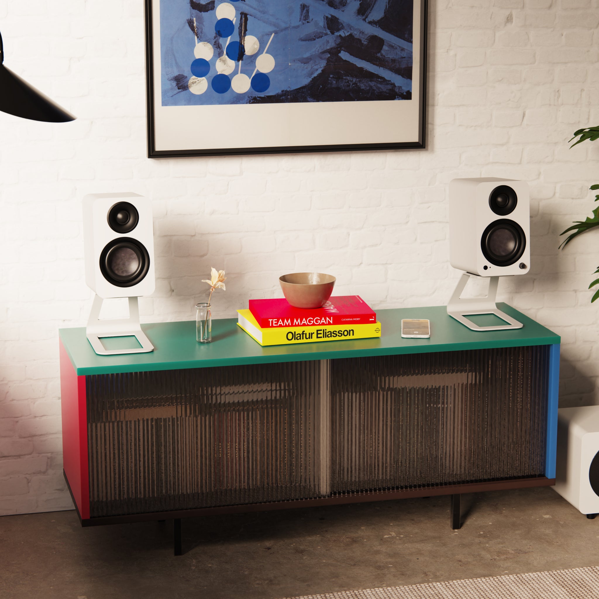 kanto-se4-pied-enceinte-bureau-noir-acier image 2