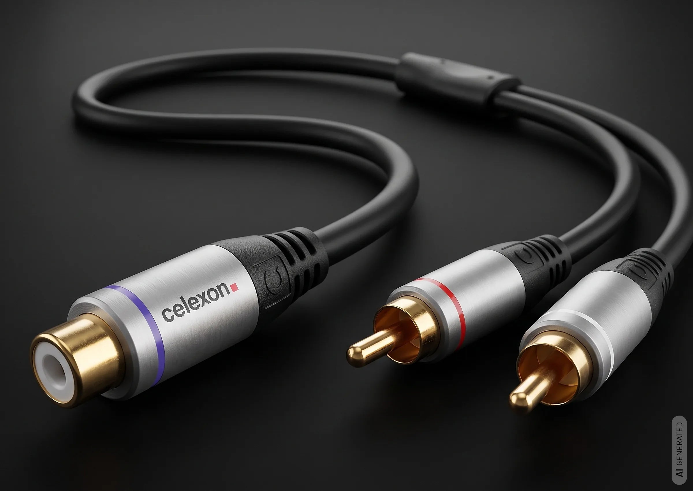 celexon-pro-adaptateur-audio-2x-rca-vers-rca-0-25-m image 2