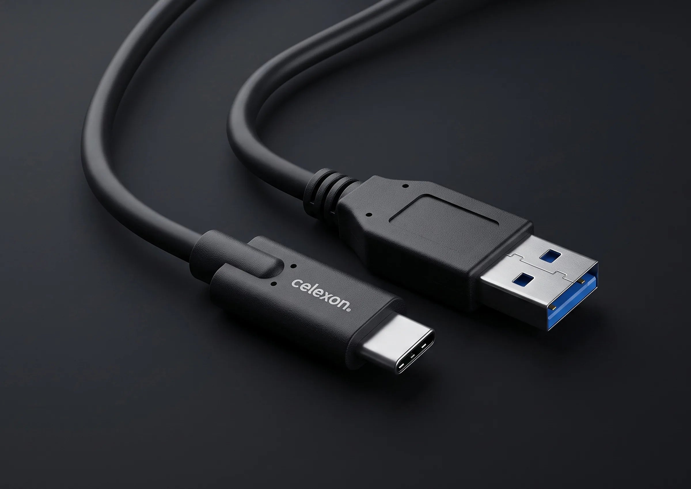 celexon-c-ble-usb-c-vers-usb-a-noir-1-m-10-gbps image 2